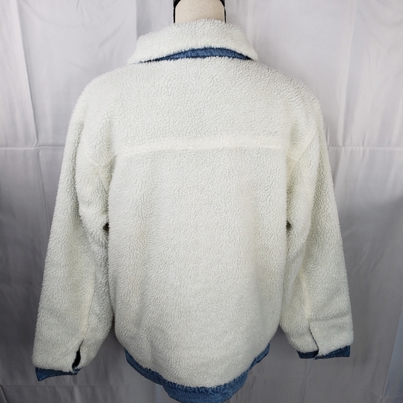 BP. Reversible Faux Fur Denim Snap Up Versatile Pockets Jacket Sz S. Cozy & Warm - Picture 6 of 11